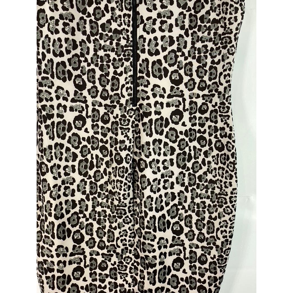 BAR III Women's Black/White Animal Print Scoop-Neck Sleeveless Dress SZ 2XL
