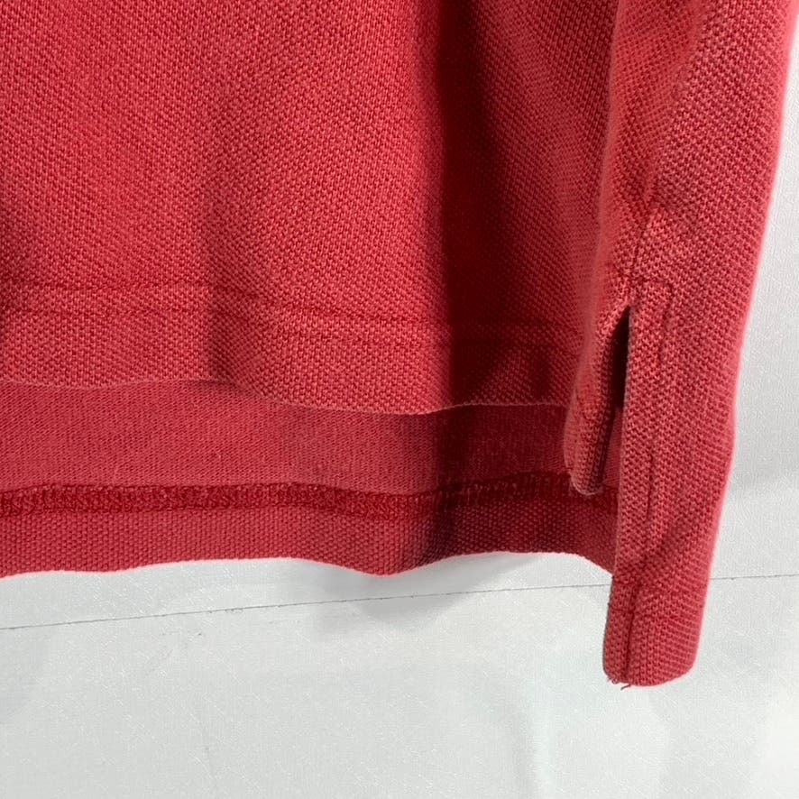TOMMY HILFIGER Men's Red Solid Vintage Short Sleeve Polo Shirt SZ L