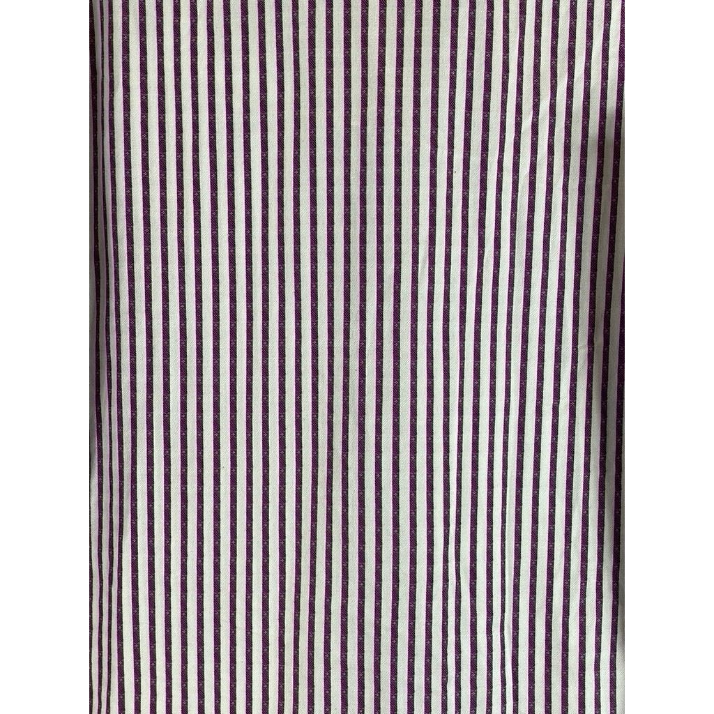 ROBERT GRAHAM Men's White/Burgundy Striped Knowledge Wisdom Truth Shirt SZ 17