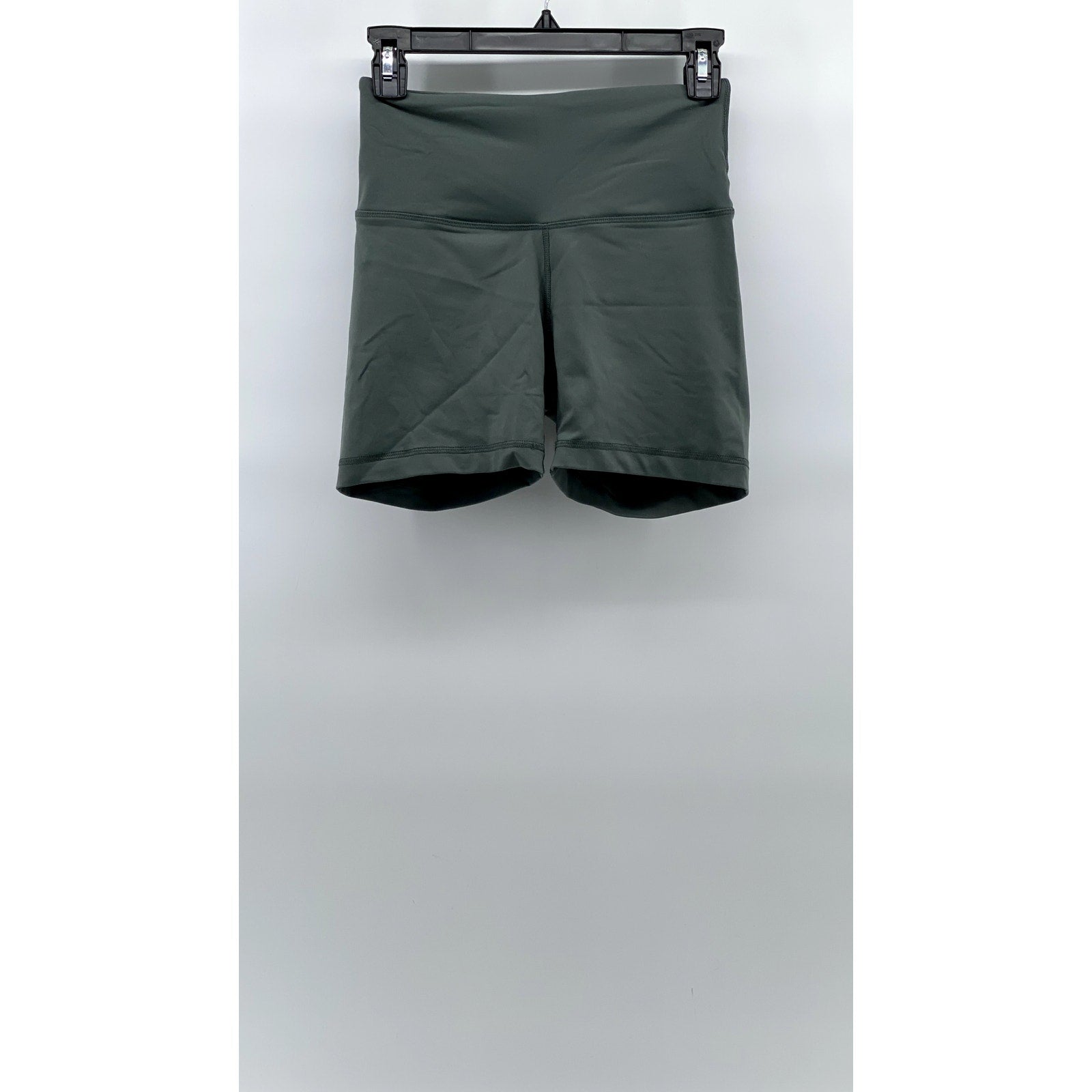 90 DEGREE BY REFLEX Women's Green Solid High-Rise Pull-On Bike Shorts SZ XS