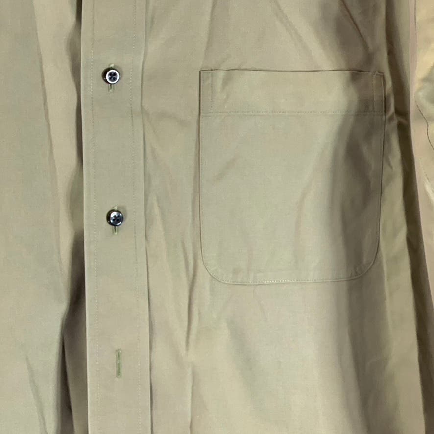 NORDSTROM Men's Khaki Traditional-Fit Smart Care Button-Up Dress Shirt SZ16.5-34