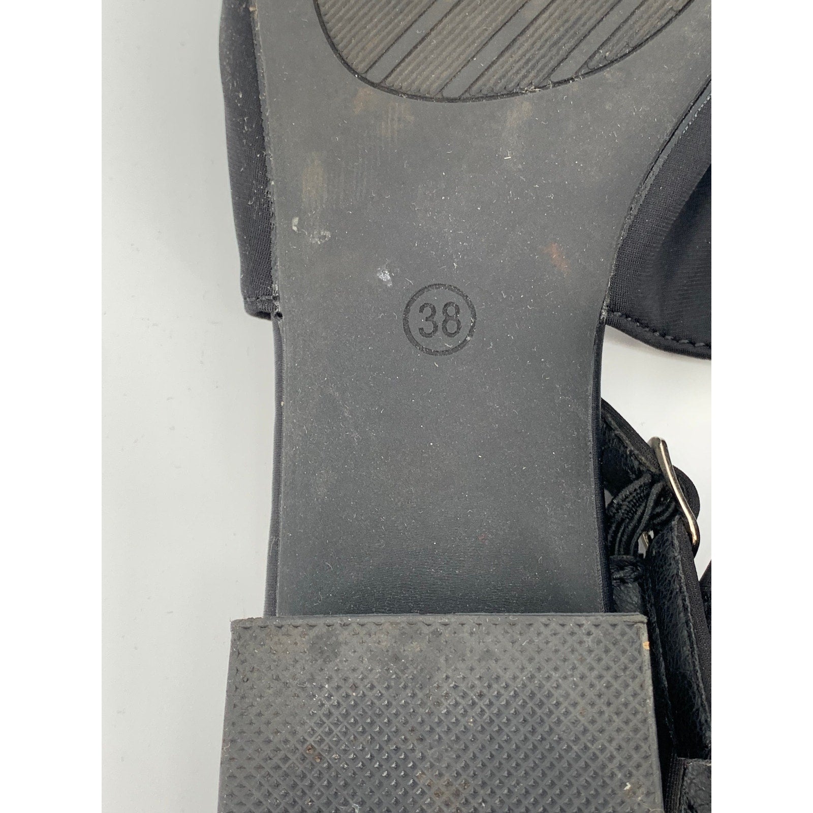 UNBRANDED Women's Black Rhinestone Bow Pointed-Toe Block-Heel Slingback SZ 7