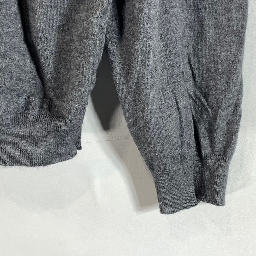MASSIMO DUTTI Men's Gray Crewneck Cotton-Blend Elbow-Patch Pullover Sweater SZXL