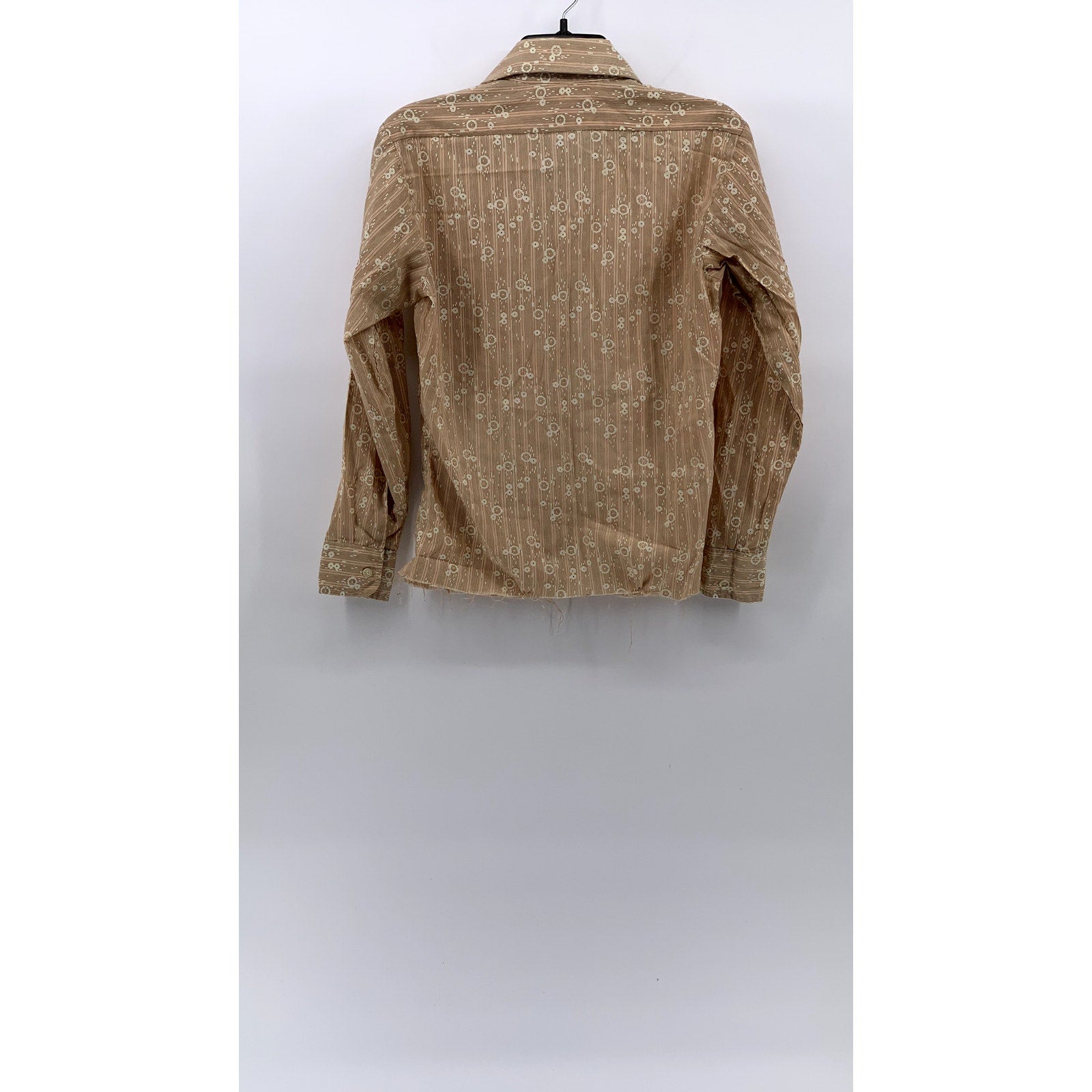 ABUNDUNT YEAR Women's Vintage Tan Printed Long Sleeve Button-Up Shirt SZ S