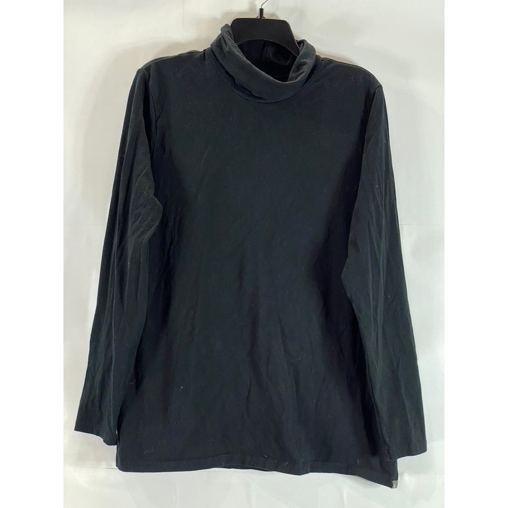 EDDIE BAUER Women's Solid Black Outdoor Turtleneck Long Sleeve Top SZ 2XL