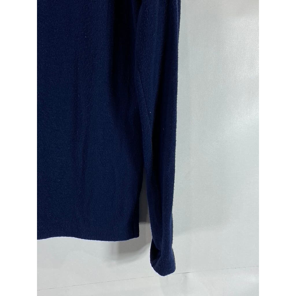 MICHAEL STARS Women's Navy Turtleneck Button-Shoulder Long Sleeve Sweater SZ XS