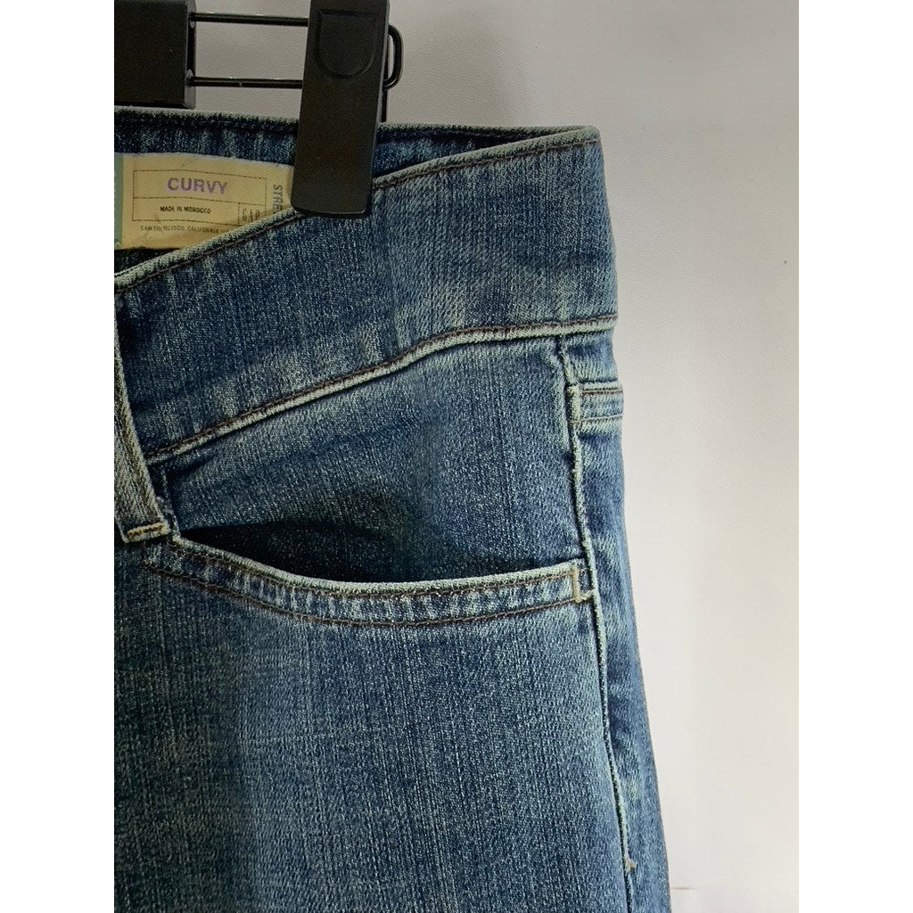 GAP Women's Blue Curvy Straight-Leg Denim Jeans SZ 30
