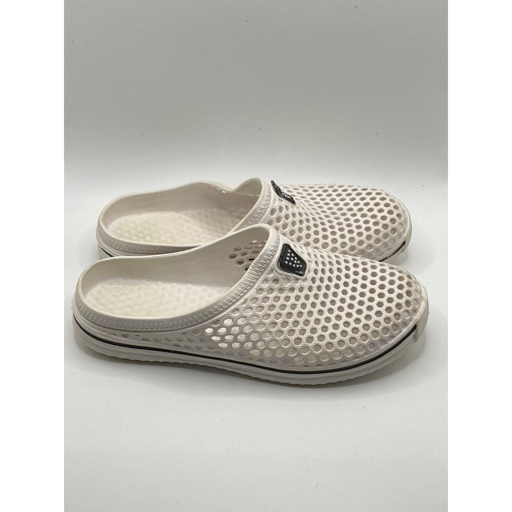 UNBRANDED Unisex White Mesh Round Closed To Slip-On Garden Clogs SZ 7