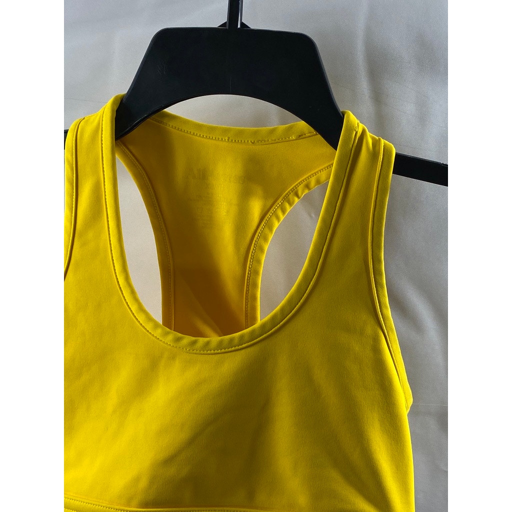ALL ACCESS Women's Yellow Racerback Pullover Sports Bra SZ XS