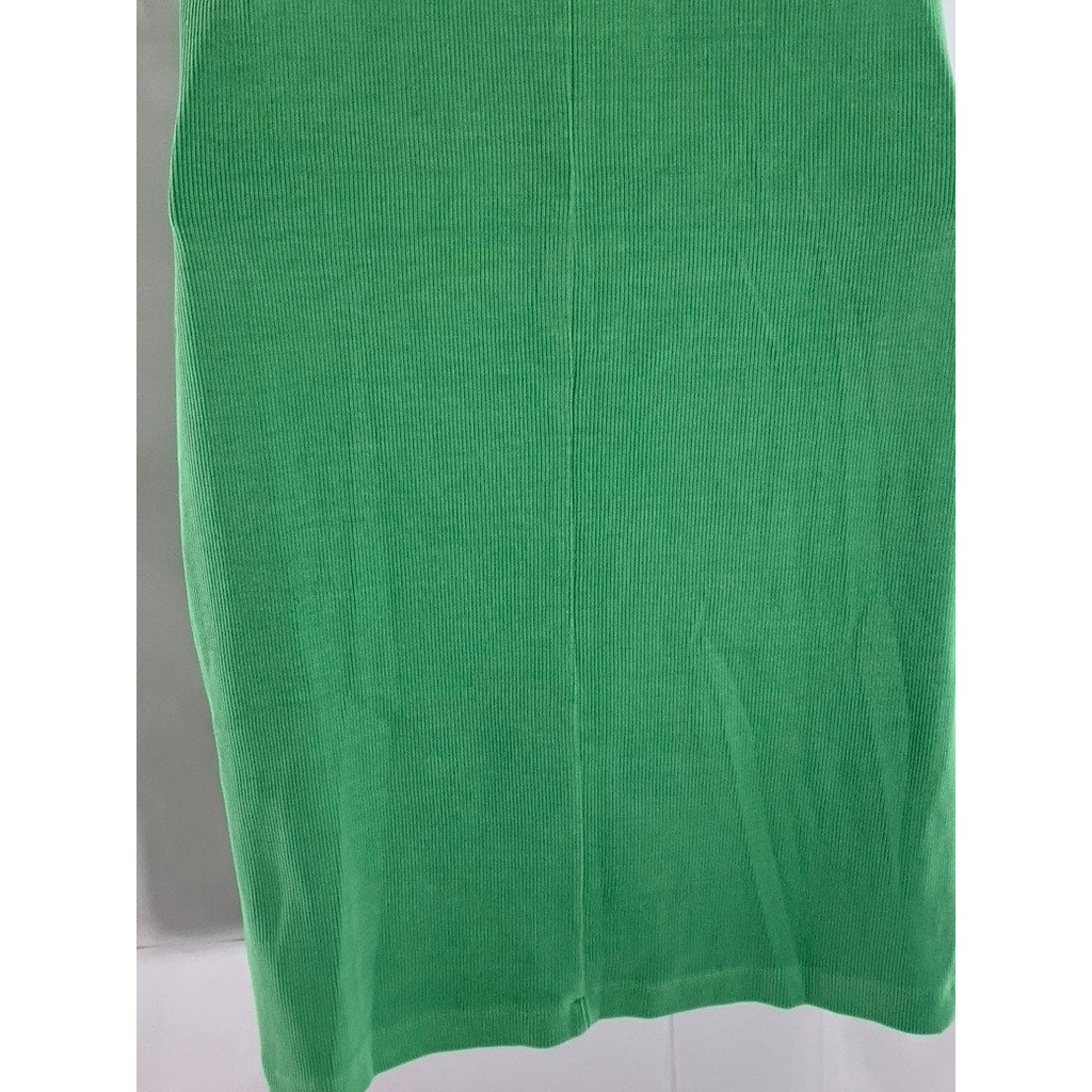 OLD NAVY Women's Green Emerald Reef Ribbed High-Neck Sleeveless Dress SZ M