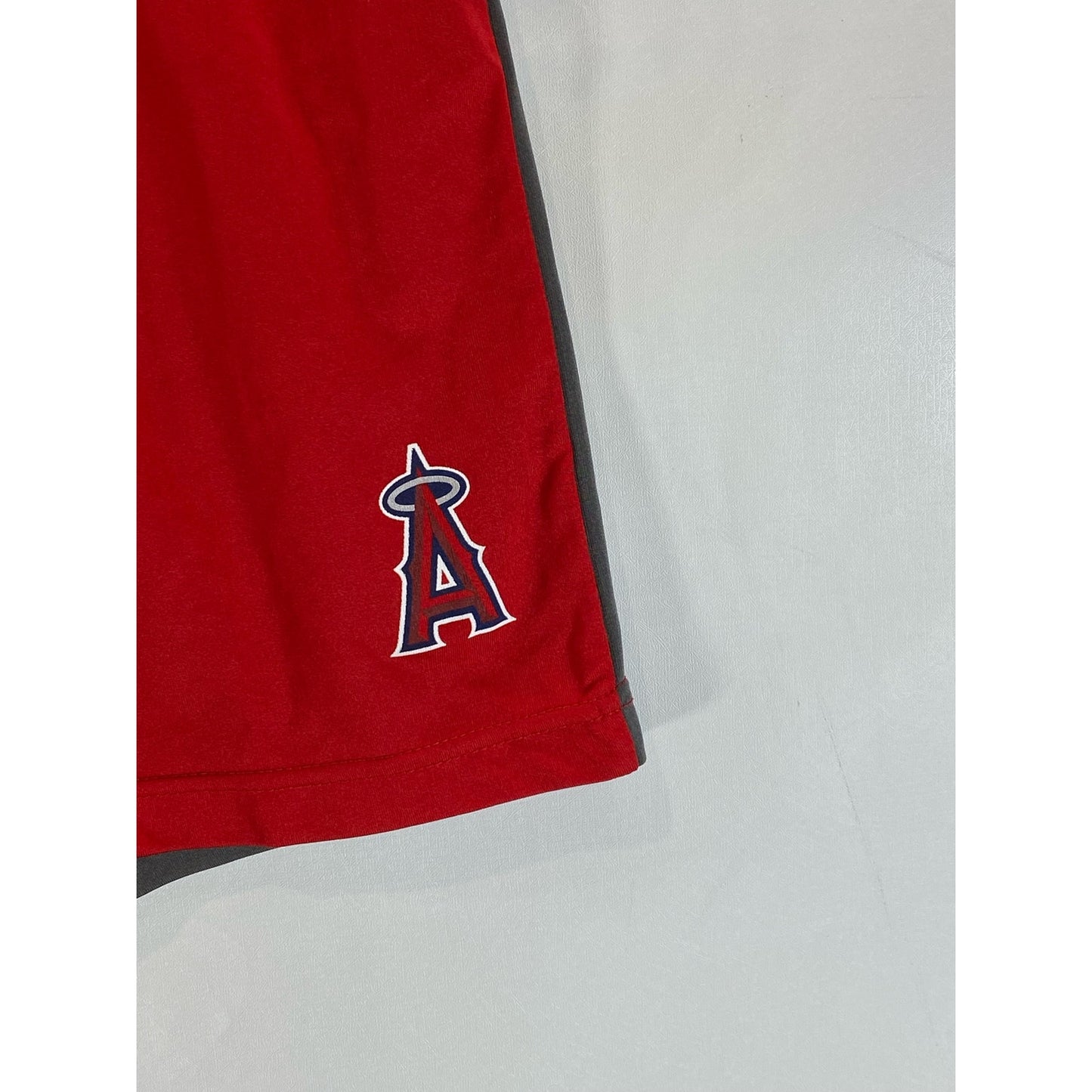 MAJESTIC Men's Red/Gray Los Angeles Angels Cool Base Pull-On Shorts SZ S