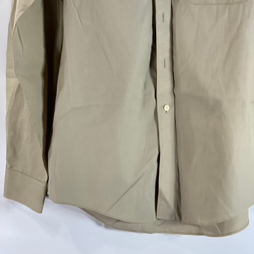 JOSEPH & FEISS Men's Beige Textured Non-Iron Button-Up Dress Shirt SZ 15.5-34/35