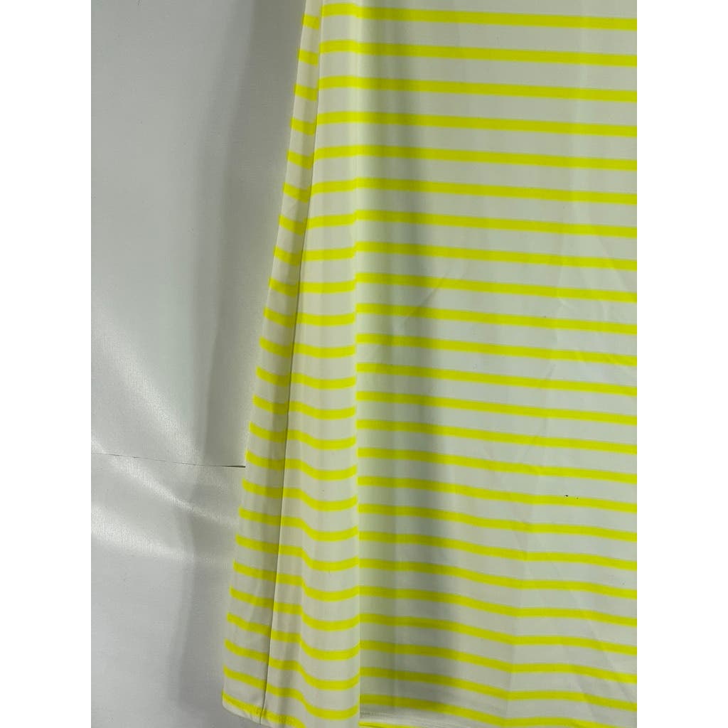 JUDE CONNALLY Women's Yellow/White Striped Beth Crewneck Mini Dress SZM