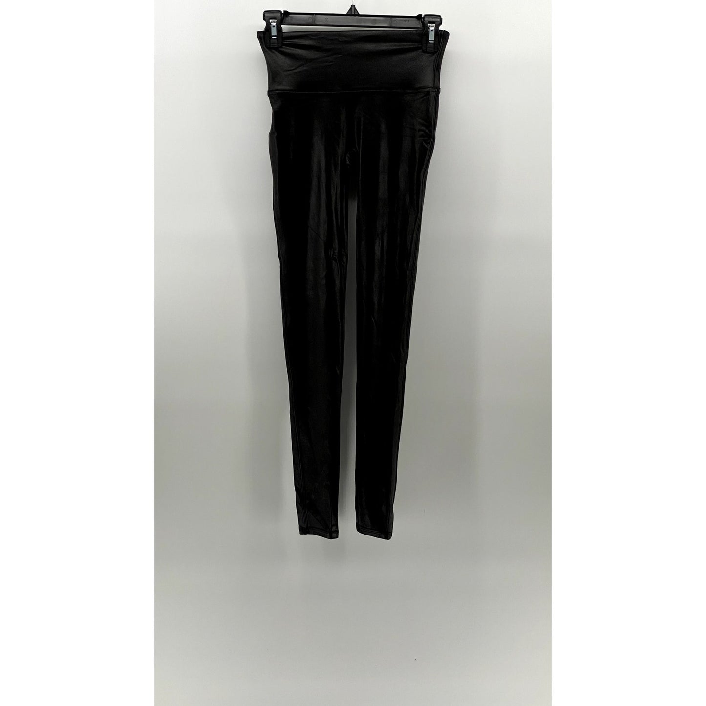 SPANX BY SARA BLAKELY Women's Black Faux Leather Pull-On Ankle Leggings SZ S
