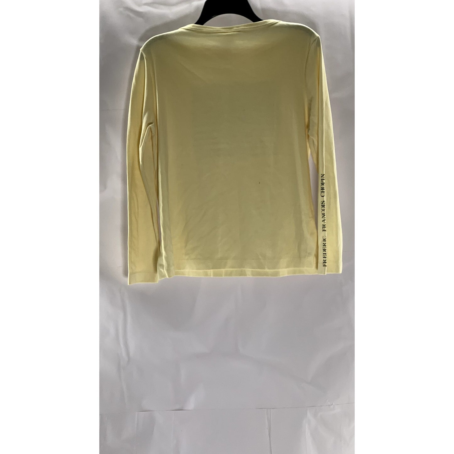 ALLIANCE Men's Beige Music Script Crewneck Long Sleeve T-Shirt SZ L
