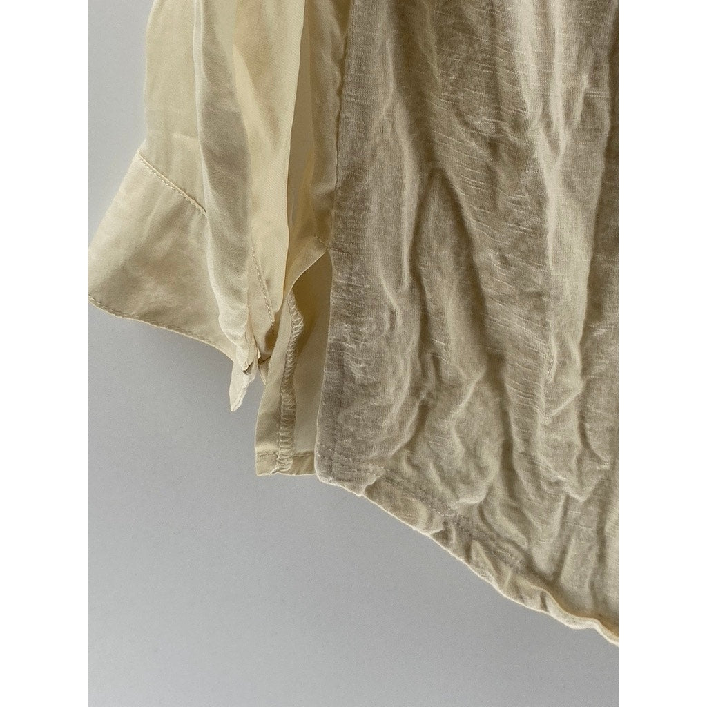 DOLAN LEFT COAST COLLECTION Women's Cream Half-Button Oversized Top SZ XS