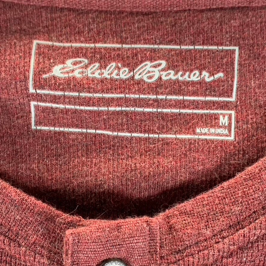 EDDIE BAUER Men's Red Wild River Thermal Henley Long Sleeve Shirt SZ M
