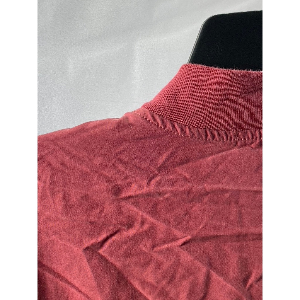 AMERICAN APPAREL Women's Burgundy-Red Zip-Up Bomber Jacket SZ M