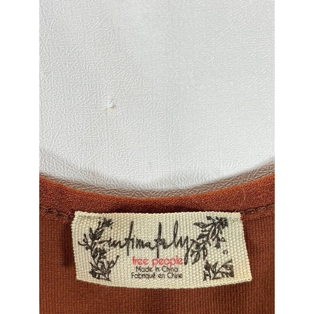 FREE PEOPLE Women's Cappuccino Scoopneck Clean Cut Seamless Bodysuit SZ S