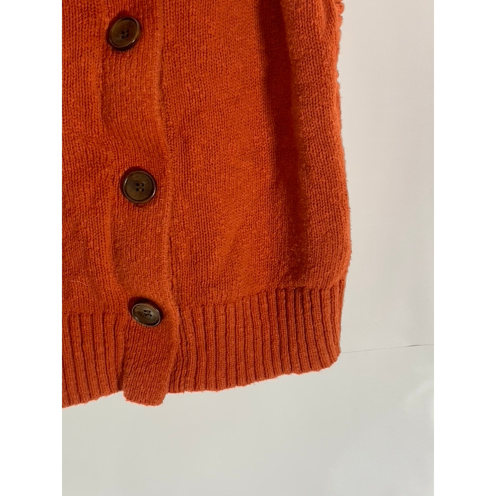 MADEWELL Women's Orange Rowe Button-Front Knit Sweater Tank Top SZ M