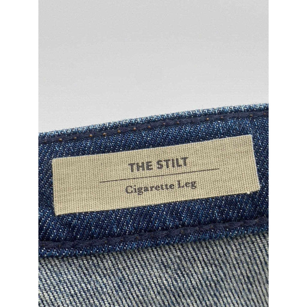 AG ADRIANO GOLDSCHMIED Women's Blue Denim The Stilt Cigarette Leg Jeans SZ 27