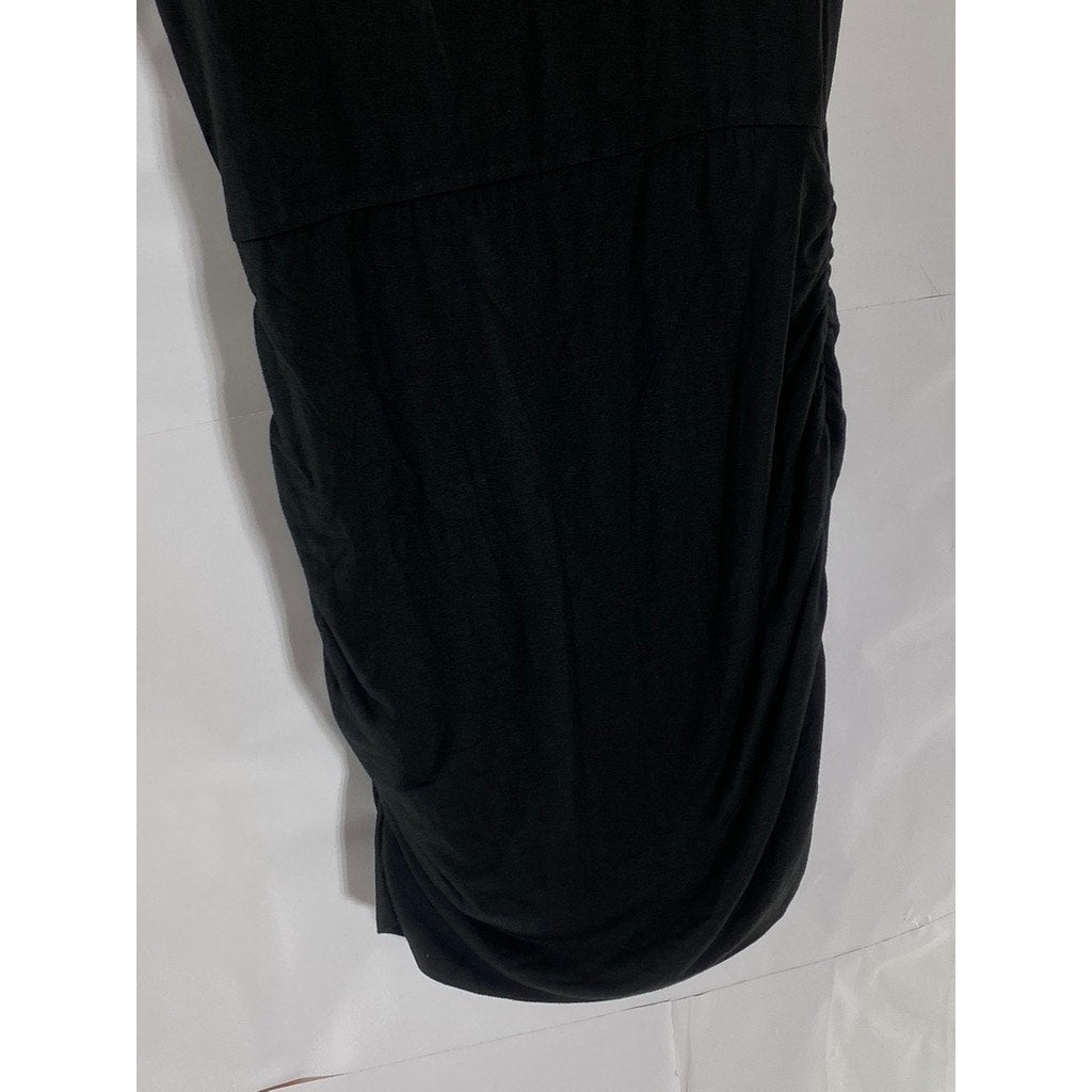 SUPERDOWN Women's Black Darlah Crewneck Ruched Short Sleeve Mini Dress SZ XS