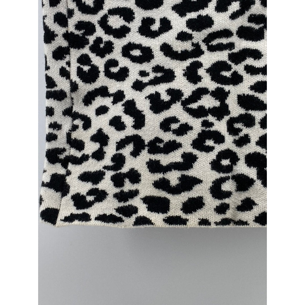 EXPRESS Women's Black-White Animal Print Strapless Sweater Tube Top SZ XS