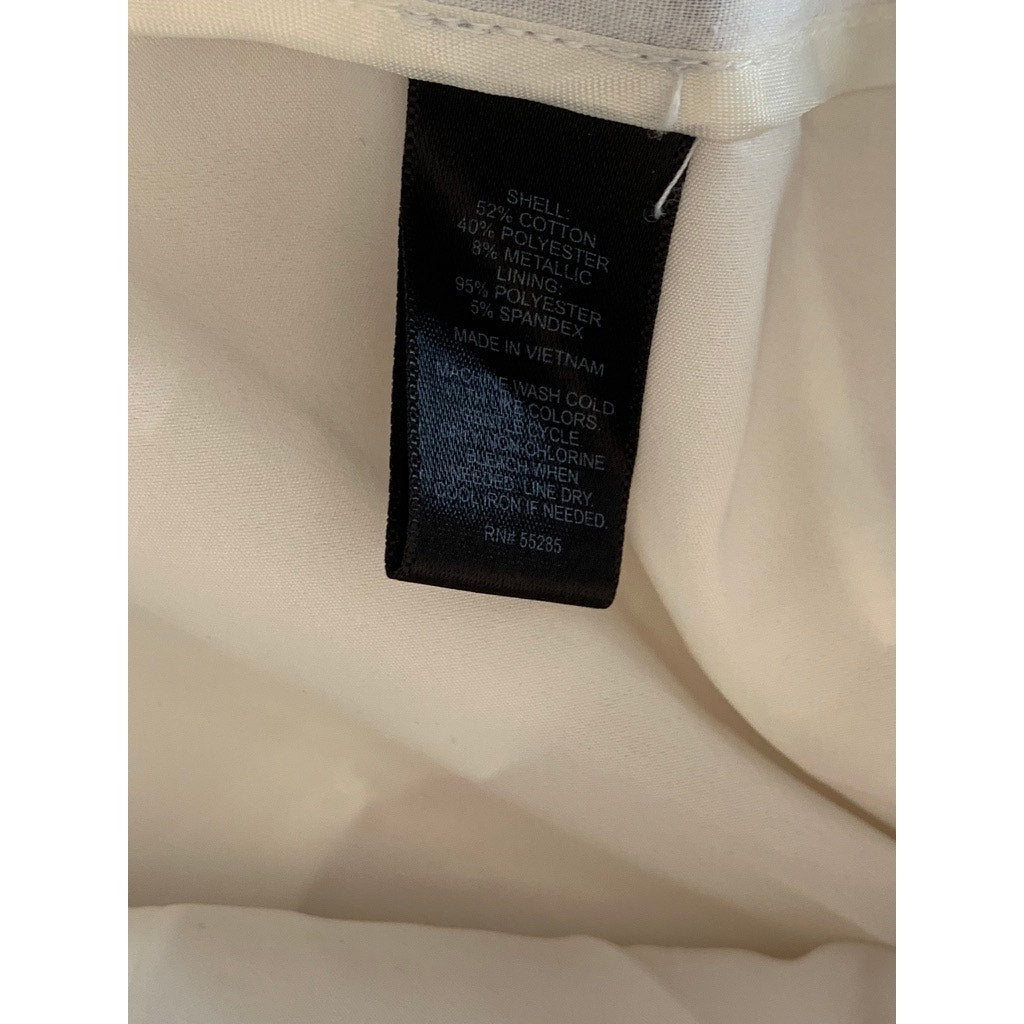 EXPRESS Women's Gold Metallic Editor Low-Rise Straight Ankle Pants SZ 14R