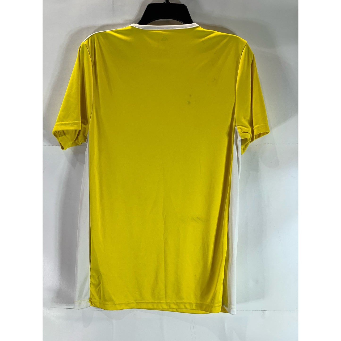 ADIDAS Men's Yellow 3-Stripe Aeroready Crewneck Entrada 18 Soccer Jersey SZ S