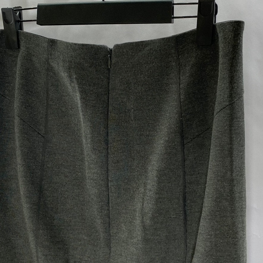 ANN TAYLOR Women's Dark Gray Elastic Waist Straight Knee Length Skirt SZ 0