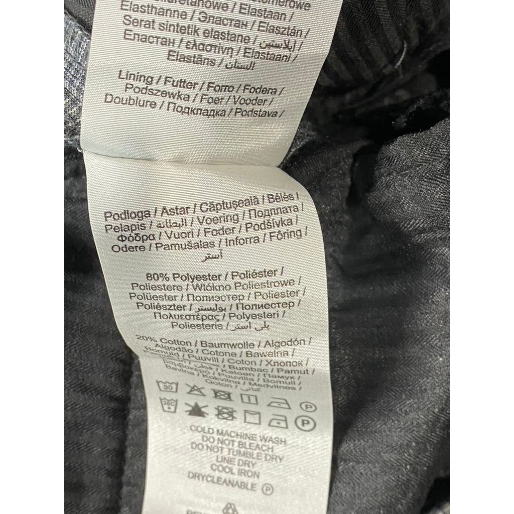SELECTED HOMME Men's Charcoal Plaid Slight Tapered Jersey Cropped Pants SZ XL