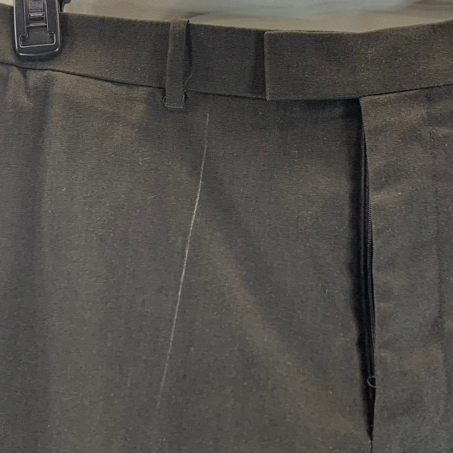 PERRY ELLIS PORTFOLIO Men's Black Solid Folio-Flex Flat-Front Dress Pant SZ36x30