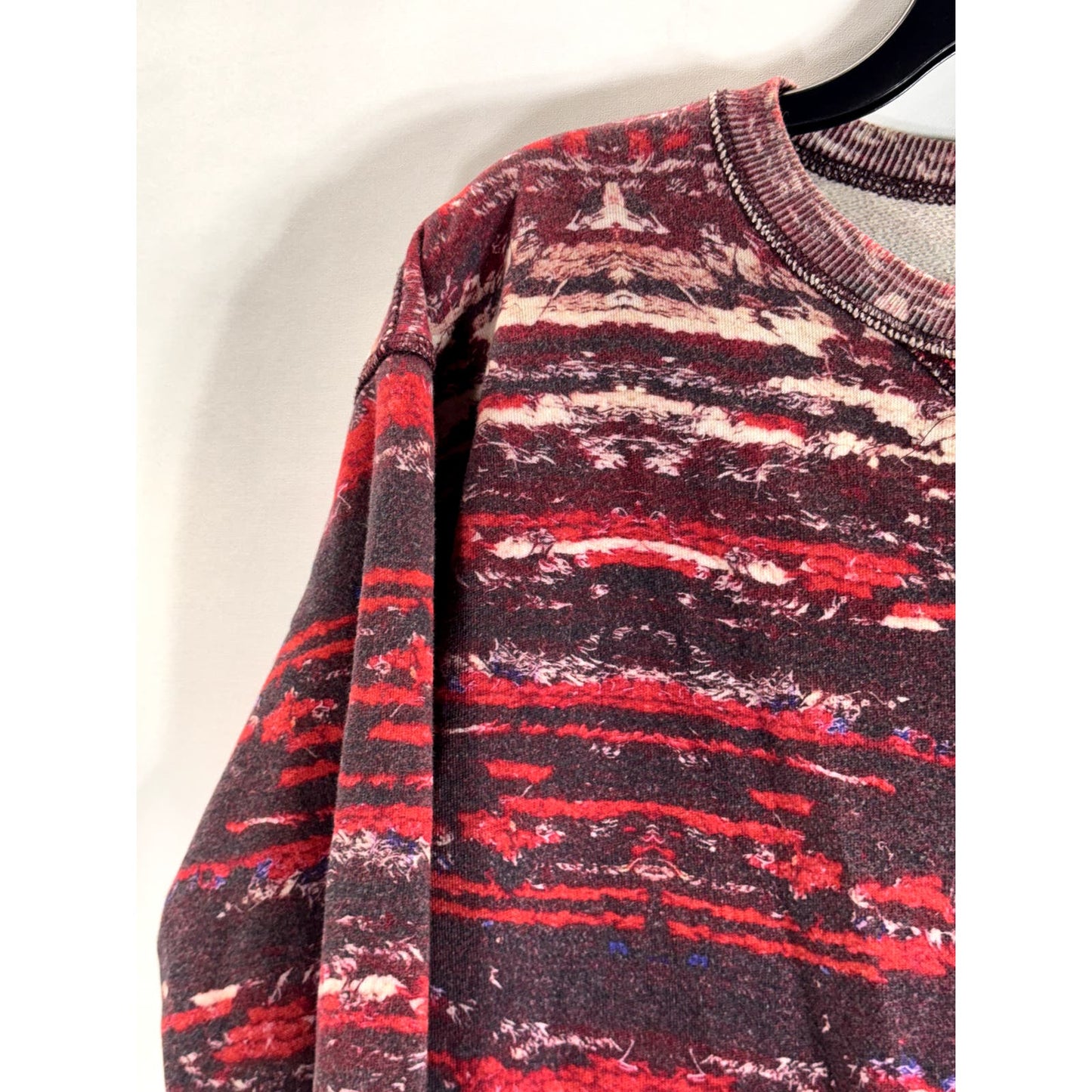 ISABEL MARANT FOR H&M Women's Red Printed Crewneck Pullover Sweater SZ 4