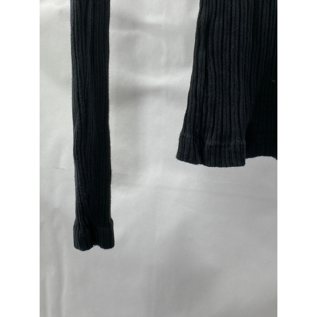 BRANDY MELVILLE Women's Black Rib Knit Long Sleeve Turtleneck Top SZ OS