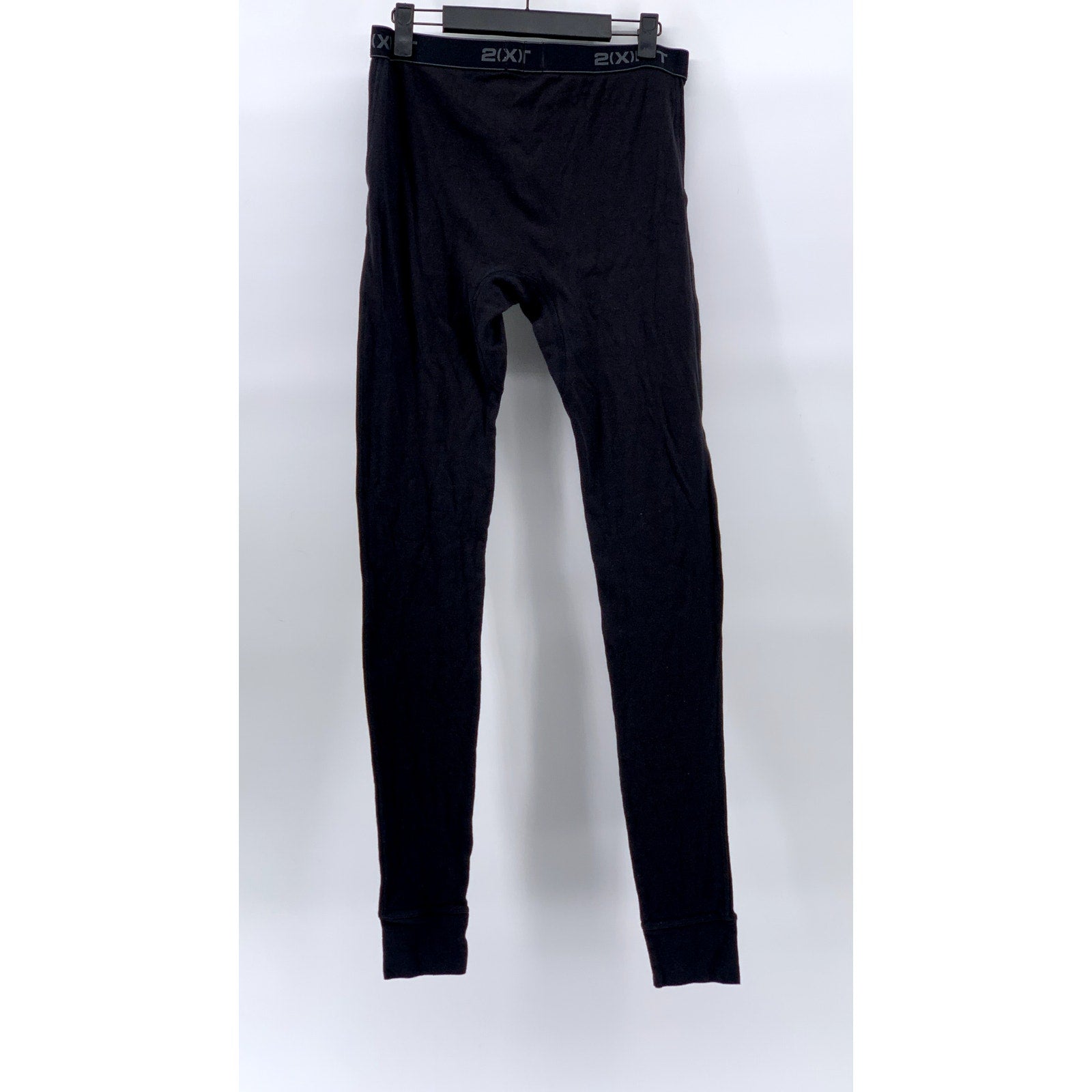 2(X)IST Men's Black Elastic Waist Logo Fitted Long John Under Layer Pant SZ L