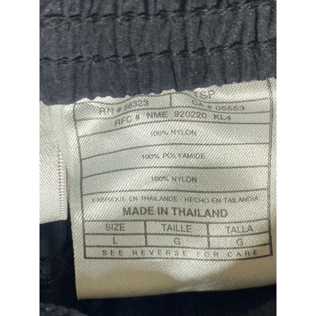 NIKE Men's Vintage Black Solid Nylon Zipper-Hem Outdoor Jogger Pull-On Pant SZ L