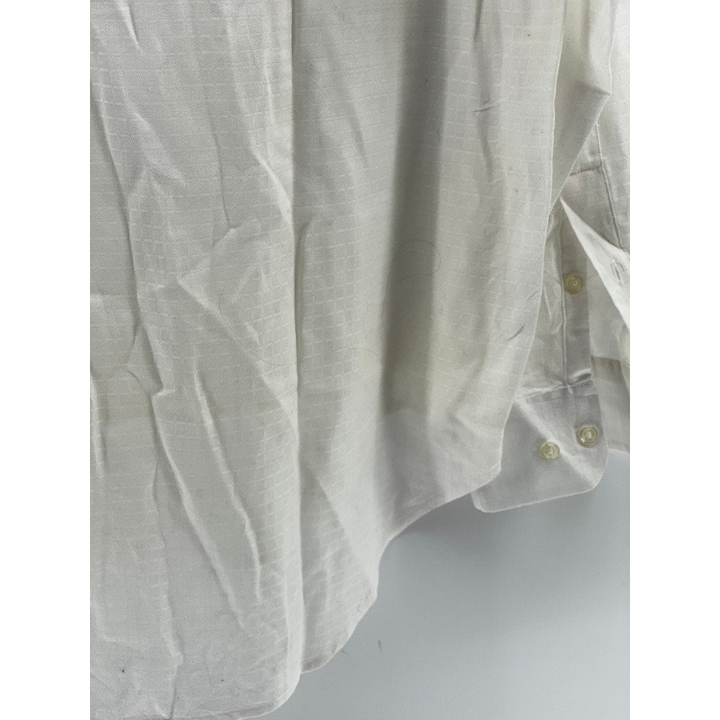 MONSIEUR BY GIVINCHY Men's Vintage White Regular-Fit Button-Up Shirt SZ 15.5