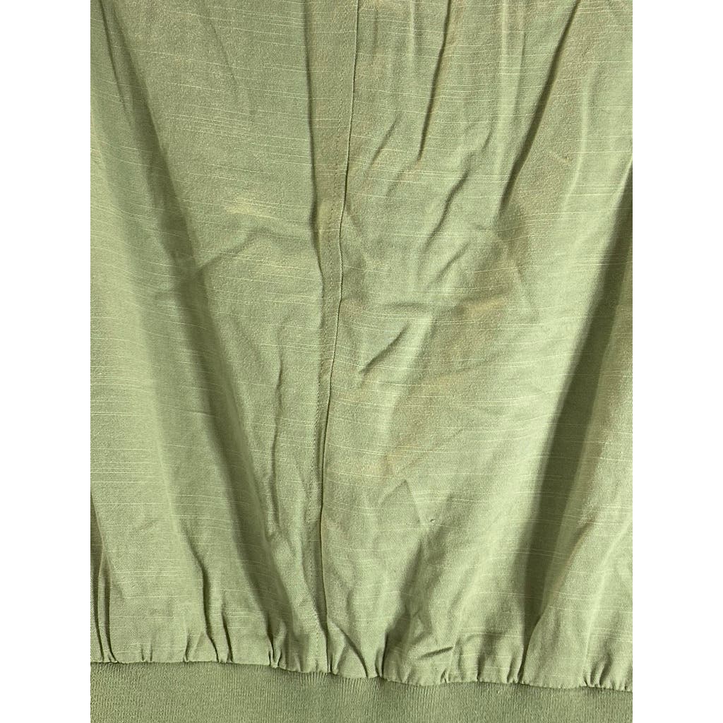 7 FOR ALL MANKIND Women's Green Zip-Up Eyelet Long Sleeve Bomber Jacket SZ XS