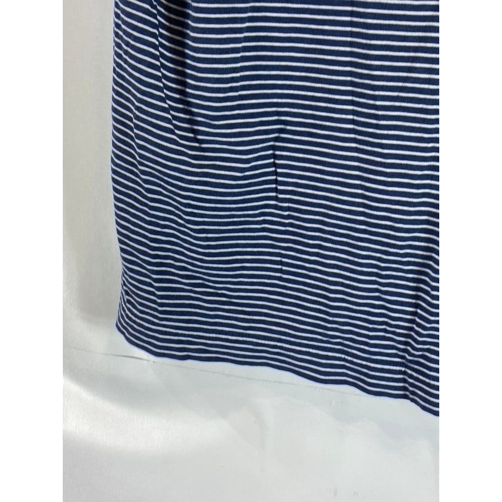 VINEYARD VINES Men's Navy Feeder Striped Pima Short Sleeve Polo SZ XL