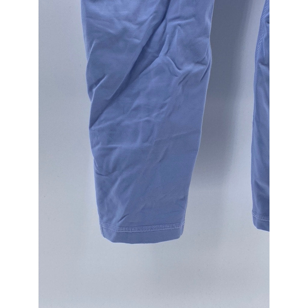 LULULEMON Women's Washed Denim Blue Wunder Train Mesh High-Rise Leggings SZ 6
