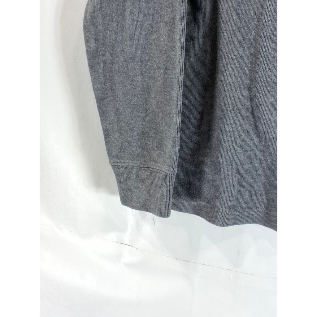 POLO RALPH LAUREN Men's Gray Classic Estate-Rib Quarter-Zip Pullover Sweater SZM