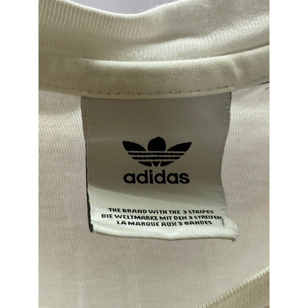 ADIDAS Men's White-Multi Originals California Trefoil 3 Stripes Shirt SZ L