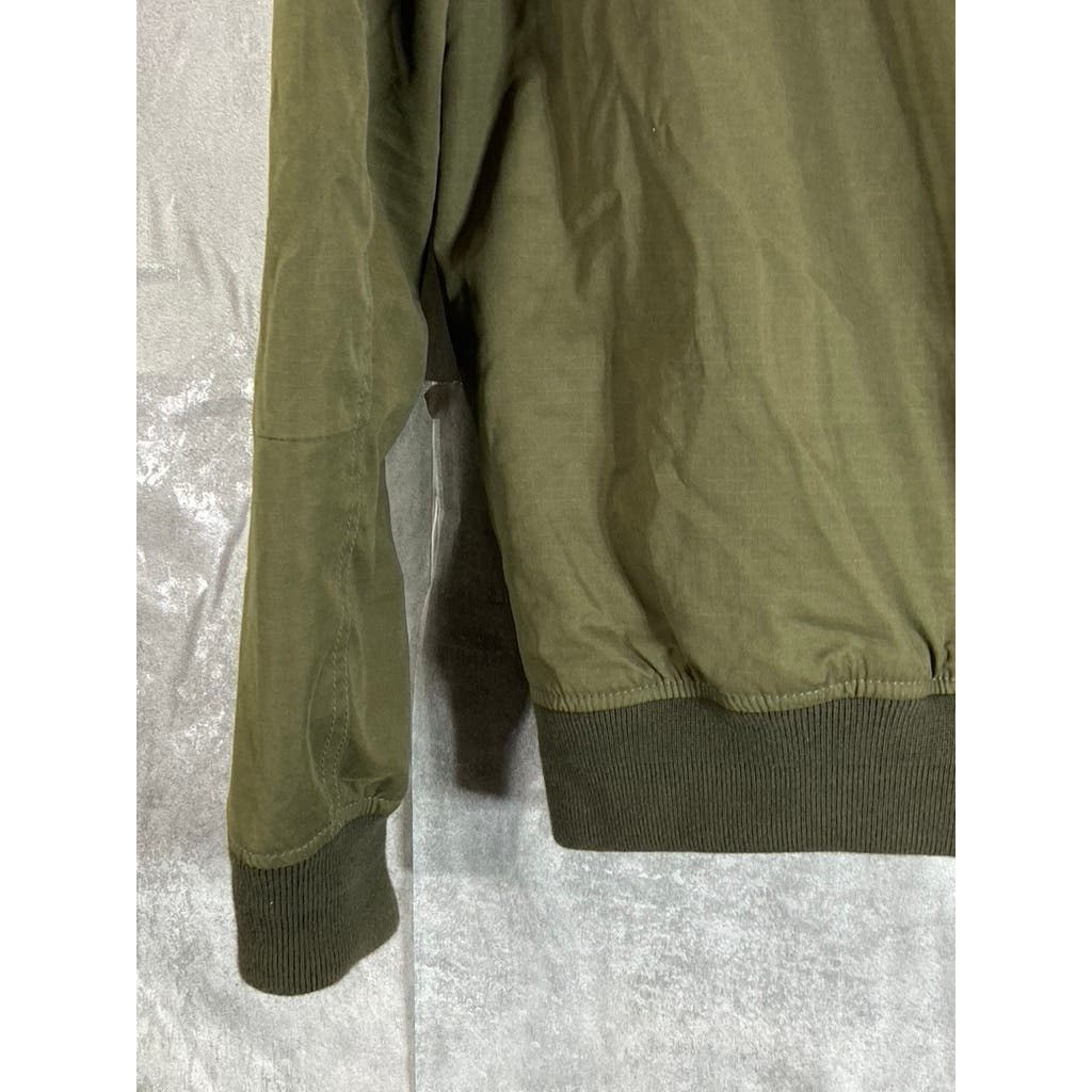 BANANA REPUBLIC Men's Kelp Green Water Resistant Zip-Up Bomber Jacket SZ S