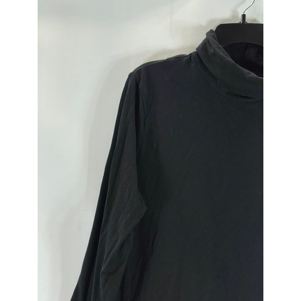 EDDIE BAUER Women's Solid Black Outdoor Turtleneck Long Sleeve Top SZ 2XL