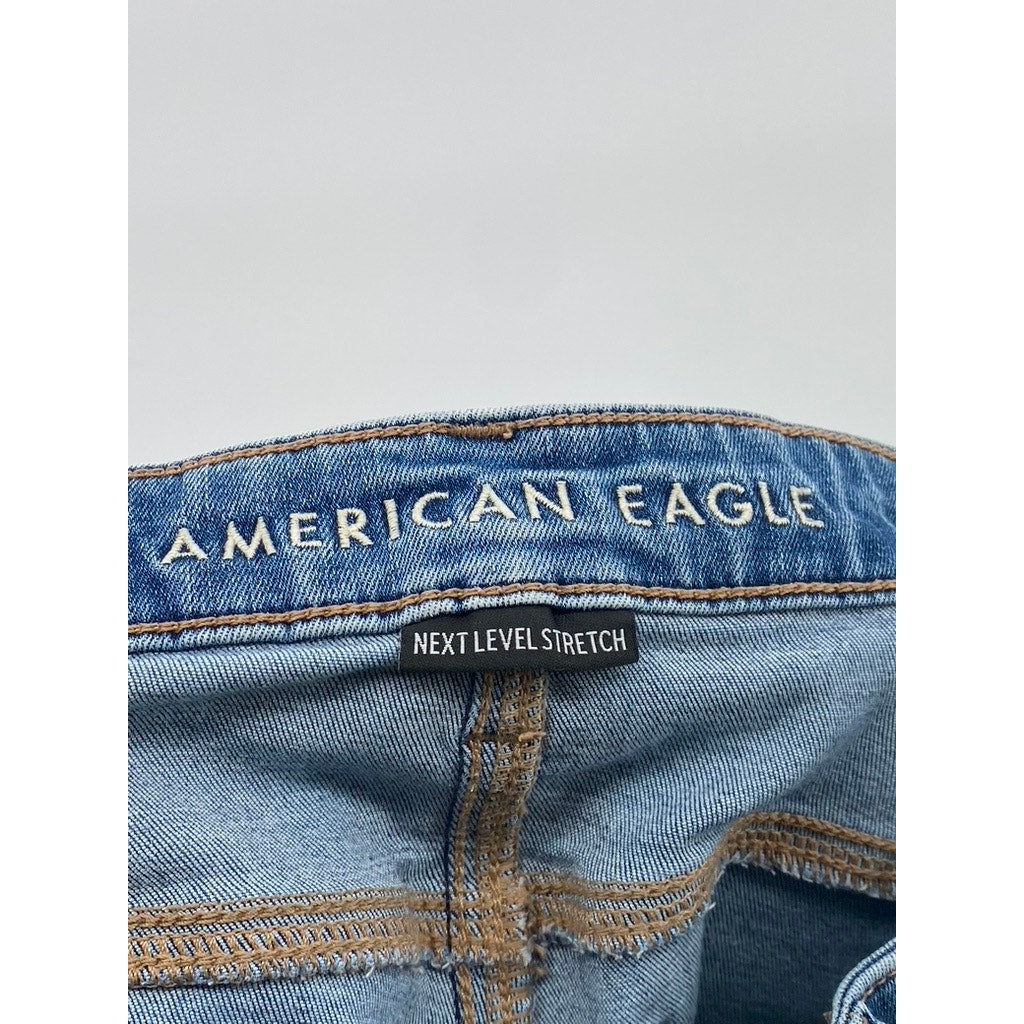 AMERICAN EAGLE Women's Medium Blue Wash Next Level Stretch Hi-Rise Jeggings SZ 4
