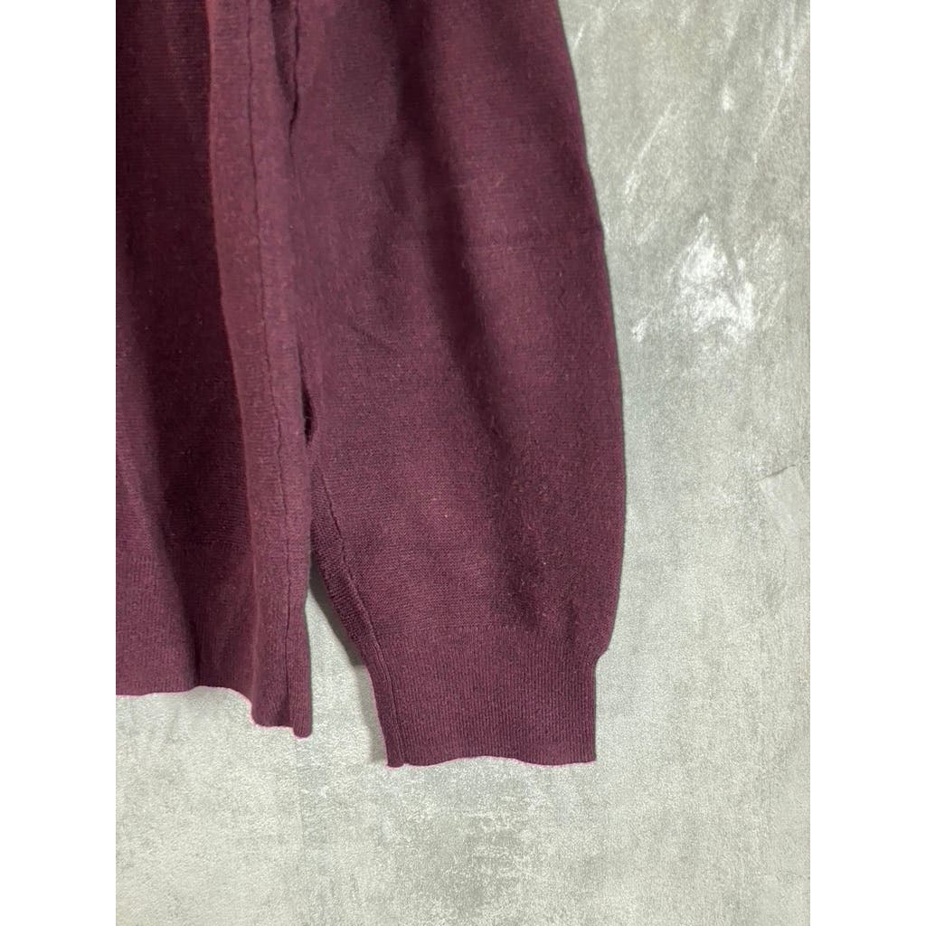 J.CREW Men's Eggplant Crewneck Knit Long Sleeve Pullover Sweater SZ L