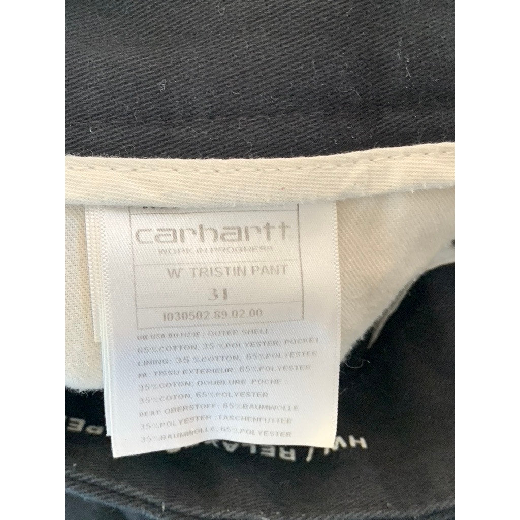 CARHARTT WIP Women's Black Solid W' Tristin Relaxed-Fit Tapered-Leg Pant SZ 31