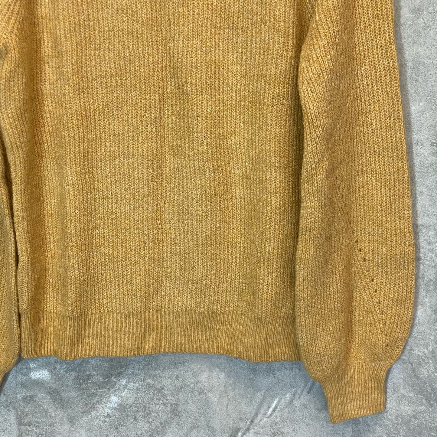 STYLE & CO Women's Gold Ribbed Knit Raglan-Seam Long Sleeve Crewneck Pullover Sweater SZ M