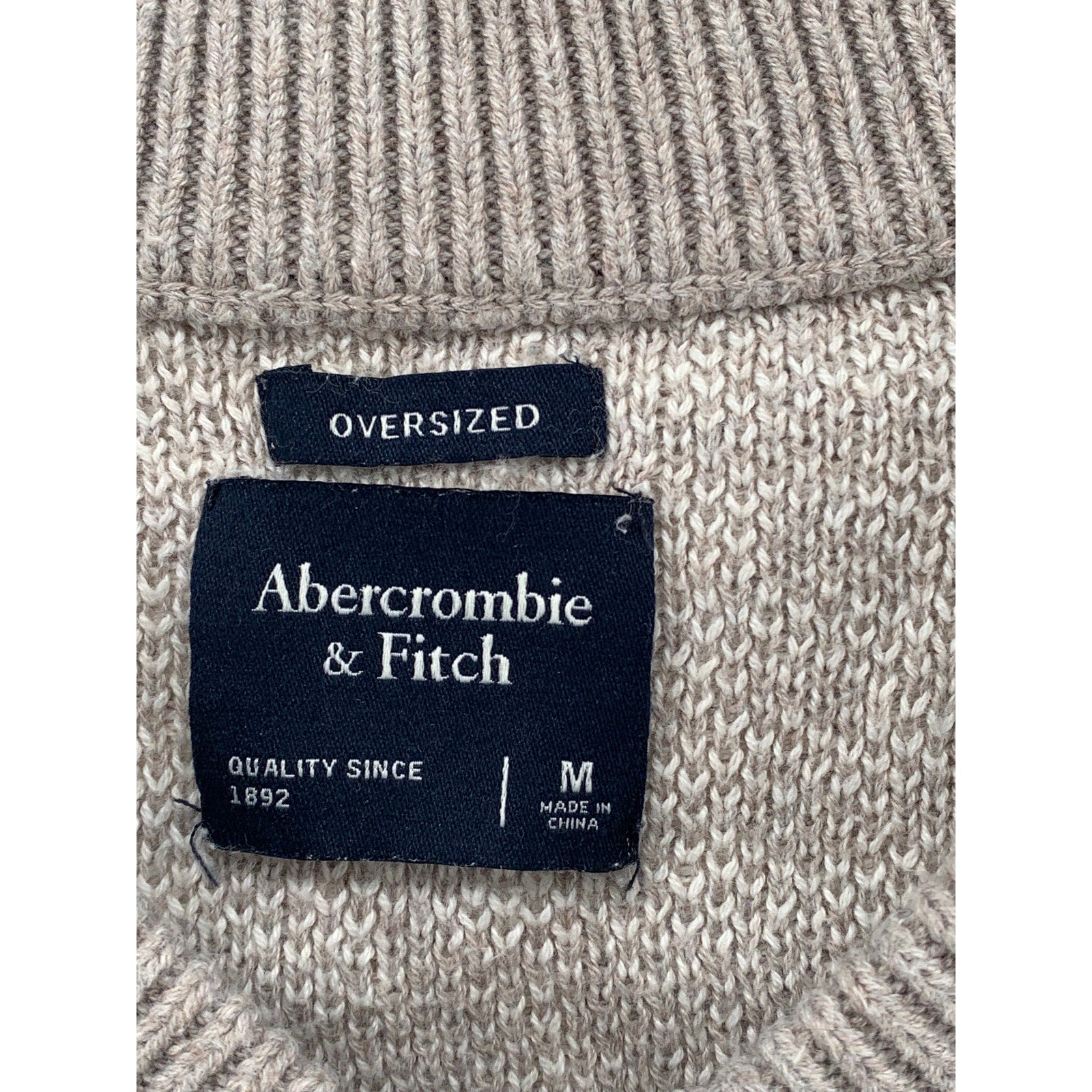 ABERCROMBIE & FITCH Women's Gray Plaid V-Neck Knit Oversized Sweater Vest SZ M