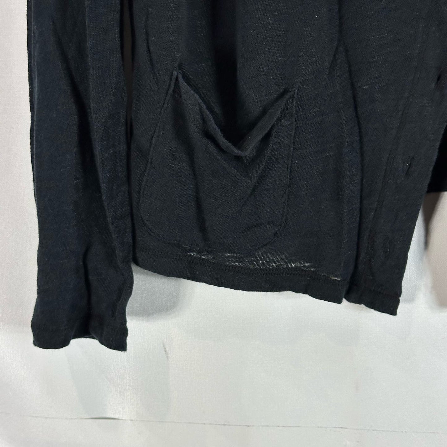MAJESTIC FILATURES Women's Black Solid Button-Down Tie-Neck Cardigan SZ 3(USM)